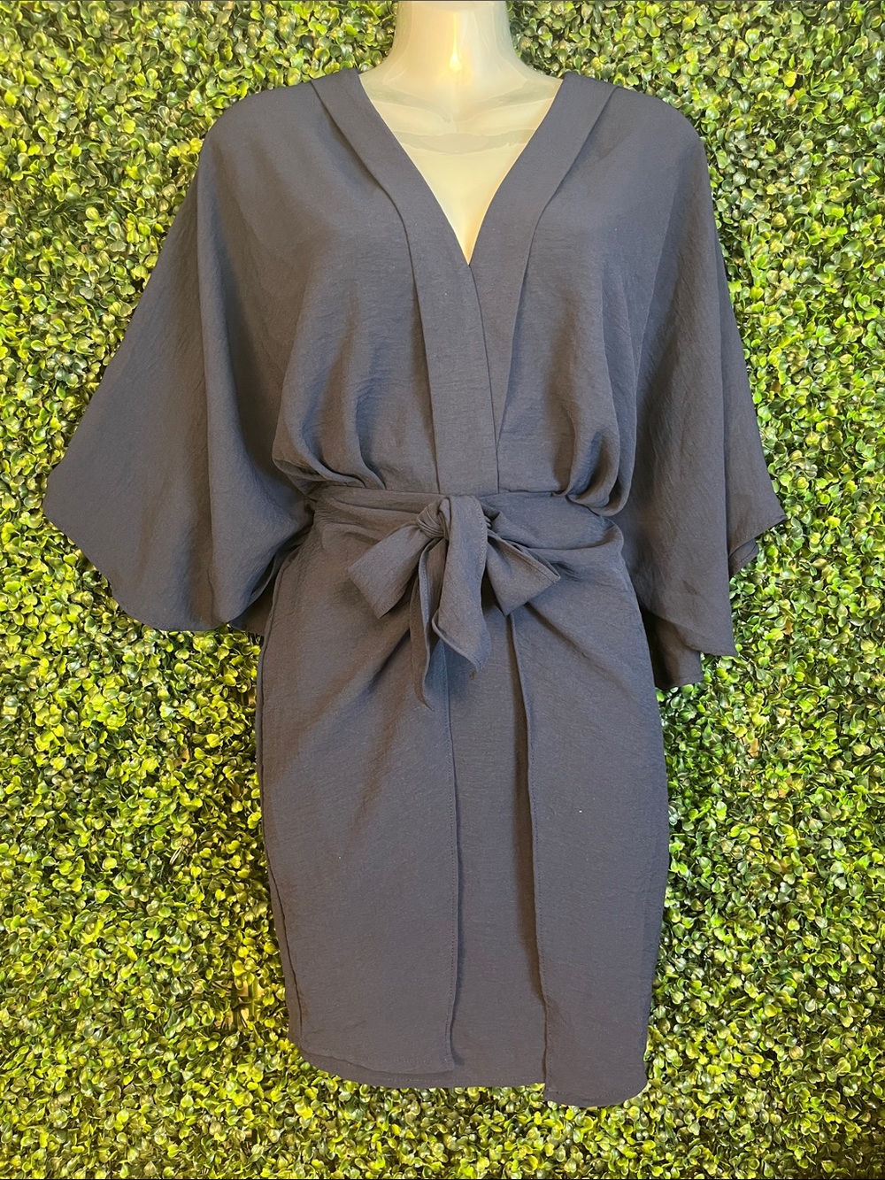 Women’s Navy Kaftan Swim Cover-Up with Waist Tie